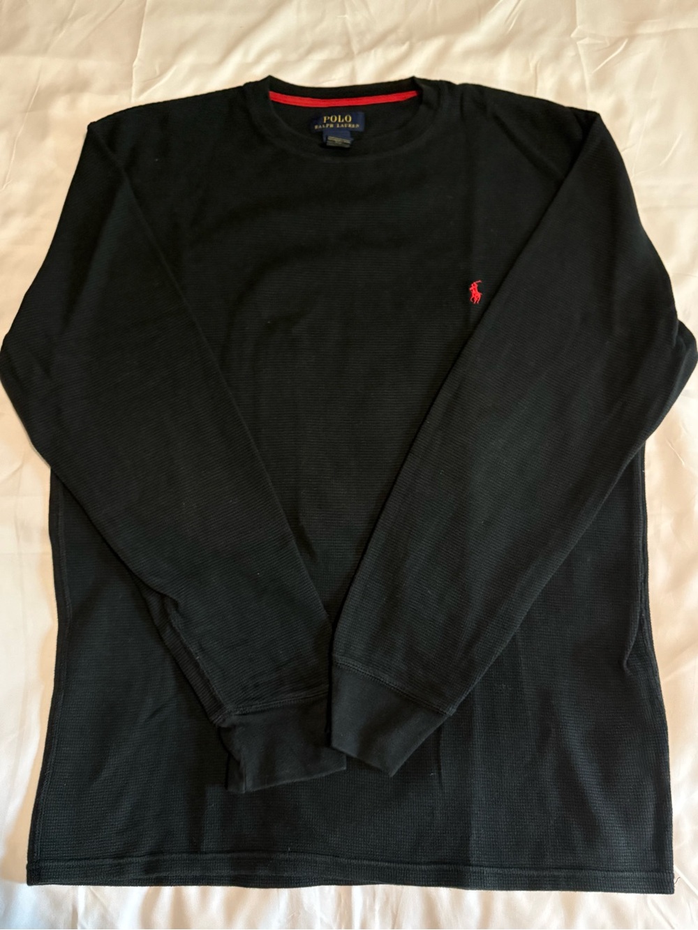 Polo by Ralph Lauren Black Crewneck Sweater with Red Pony